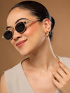 Bob | Golden Oval Sunglasses | Black Lens - MG5182