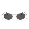 Bob | Silver Oval Sunglasses | Black Lens - MG5183
