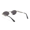 Bob | Silver Oval Sunglasses | Black Lens - MG5183