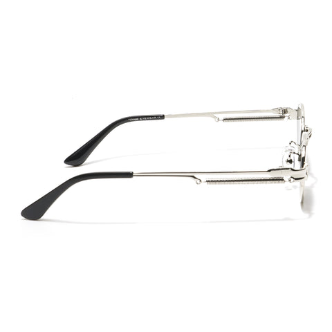 Bob | Silver Oval Sunglasses | Black Lens - MG5183