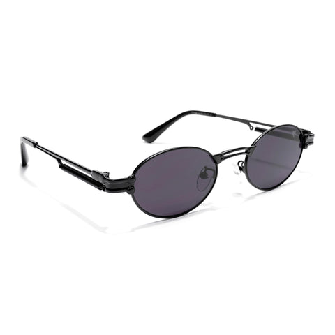 Bob | Black Oval Sunglasses | Black Lens - MG5184