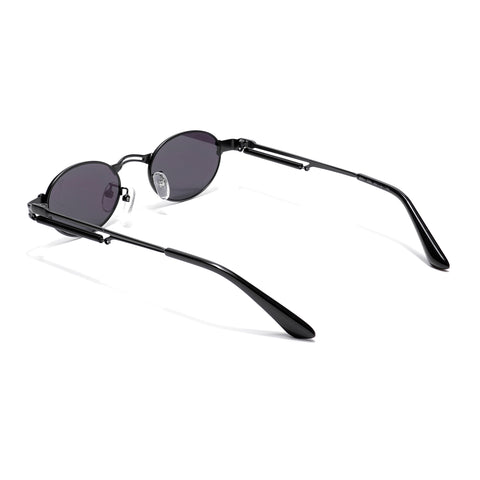 Bob | Black Oval Sunglasses | Black Lens - MG5184