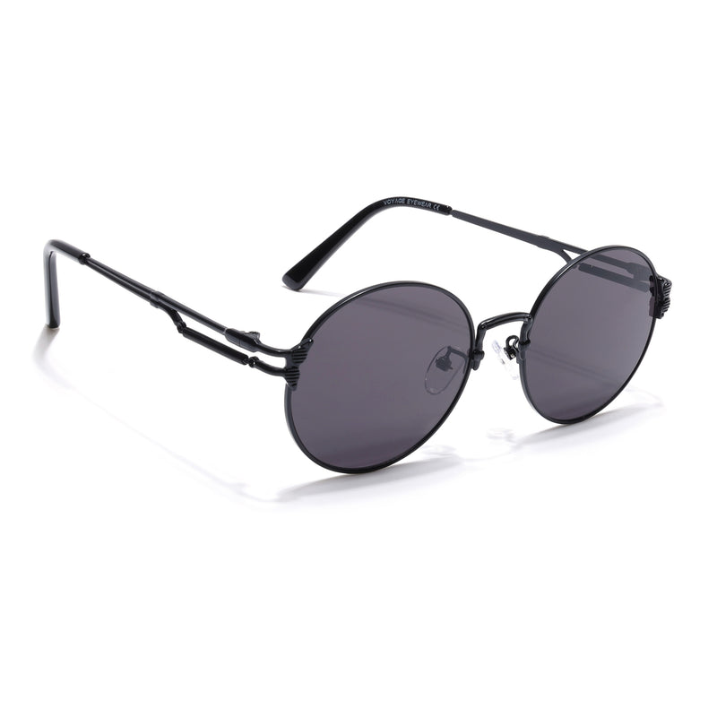 Round Sunglasses (Black Lens | Black Frame  - MG5187)