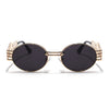 Viper | Oval Sunglasses (Black Lens | Golden Frame  - MG5188)