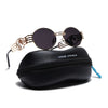 Viper | Oval Sunglasses (Black Lens | Golden Frame  - MG5188)