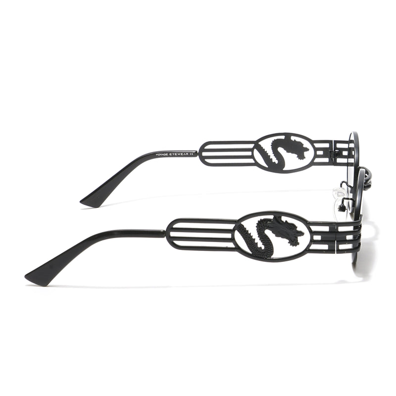 Viper | Oval Sunglasses (Black Lens | Black Frame  - MG5190)