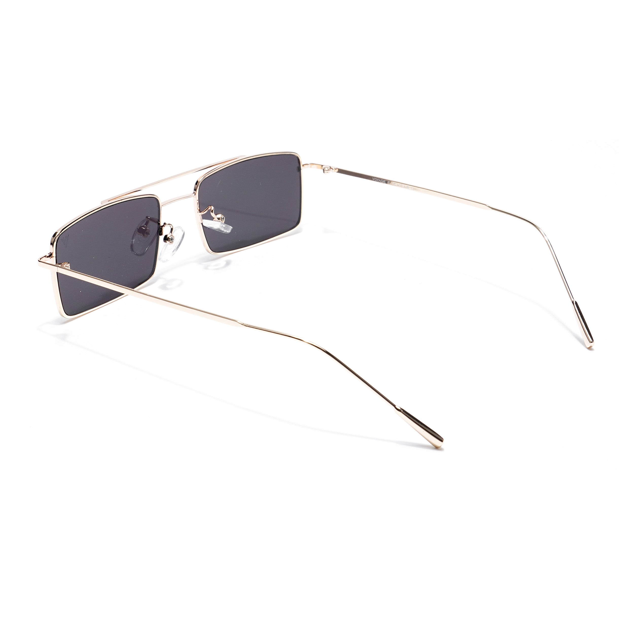 Rectangle Sunglasses (Black Lens | Golden Frame  - MG5191)