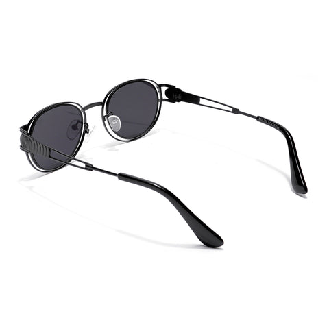 Astro | Oval Sunglasses (Black Lens | Black Frame - MG5201)