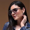 Aviator Sunglasses (Blue Lens | Silver Frame  - MG5205)