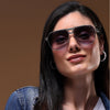 Aviator Sunglasses (Blue Lens | Silver Frame  - MG5205)