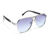 Aviator Sunglasses (Blue Lens | Silver Frame  - MG5205)
