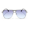 Aviator Sunglasses (Blue Lens | Silver Frame  - MG5205)
