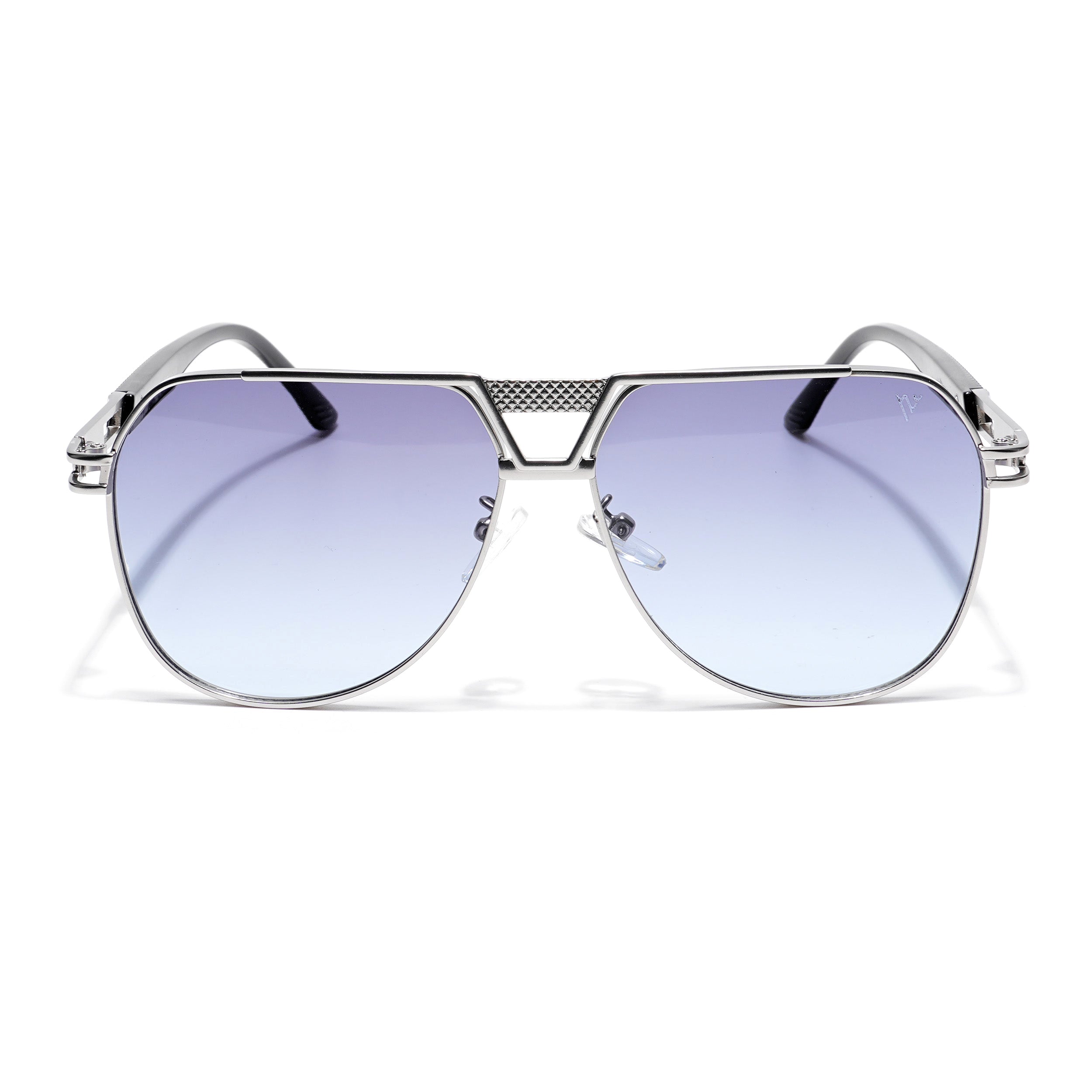 Aviator Sunglasses (Blue Lens | Silver Frame  - MG5205)