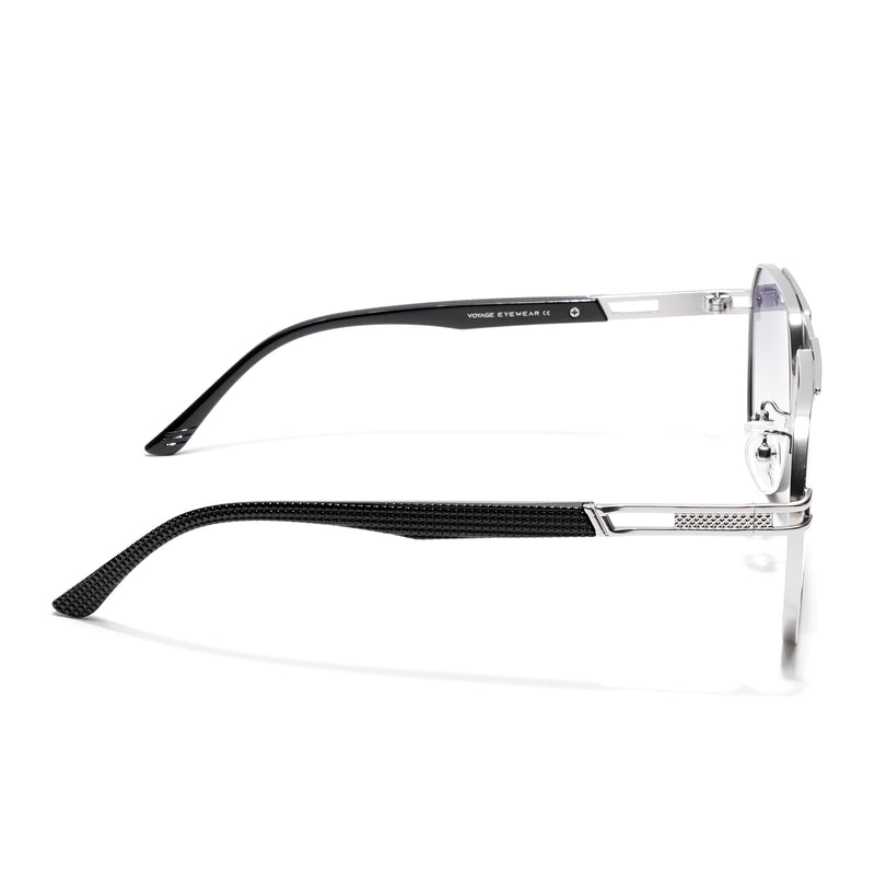 Aviator Sunglasses (Blue Lens | Silver Frame  - MG5205)
