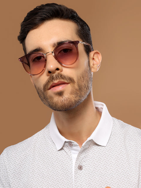 Vista | Cateye Sunglasses (Pink & Grey Lens | Light Pink & Golden Frame - MG3186)