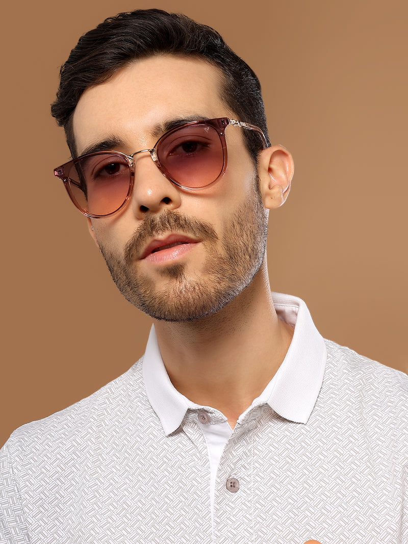 Vista | Cateye Sunglasses (Pink & Grey Lens | Light Pink & Golden Frame - MG3186)