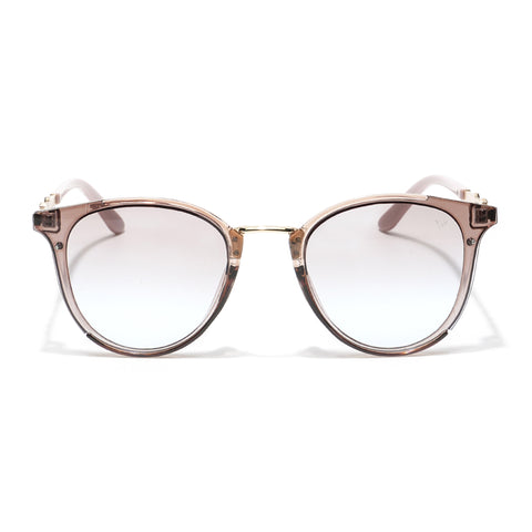 Vista | Cateye Sunglasses (Pink & Grey Lens | Light Pink & Golden Frame - MG3186)