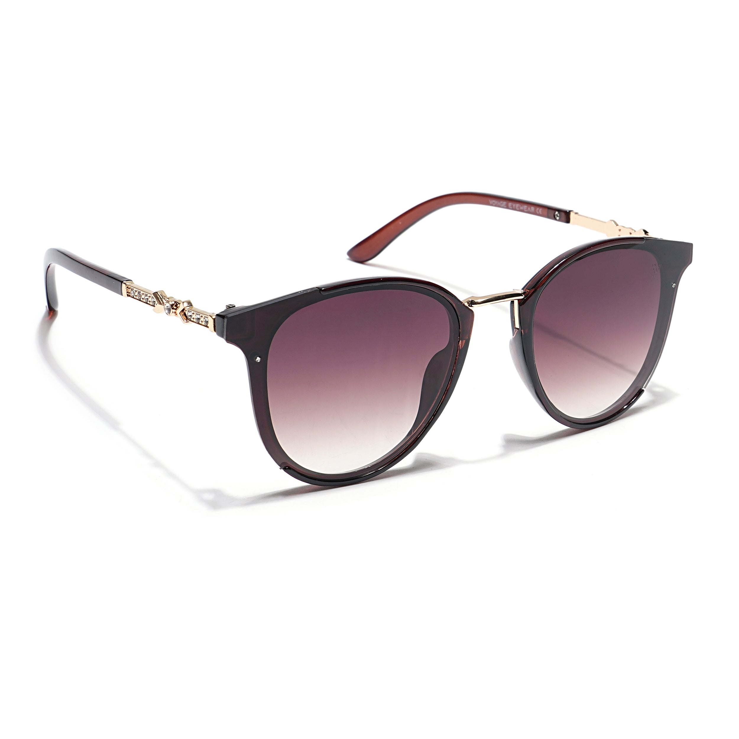 Vista | Cateye Sunglasses (Brown & Clear Lens | Dark Brown Frame - MG3188)