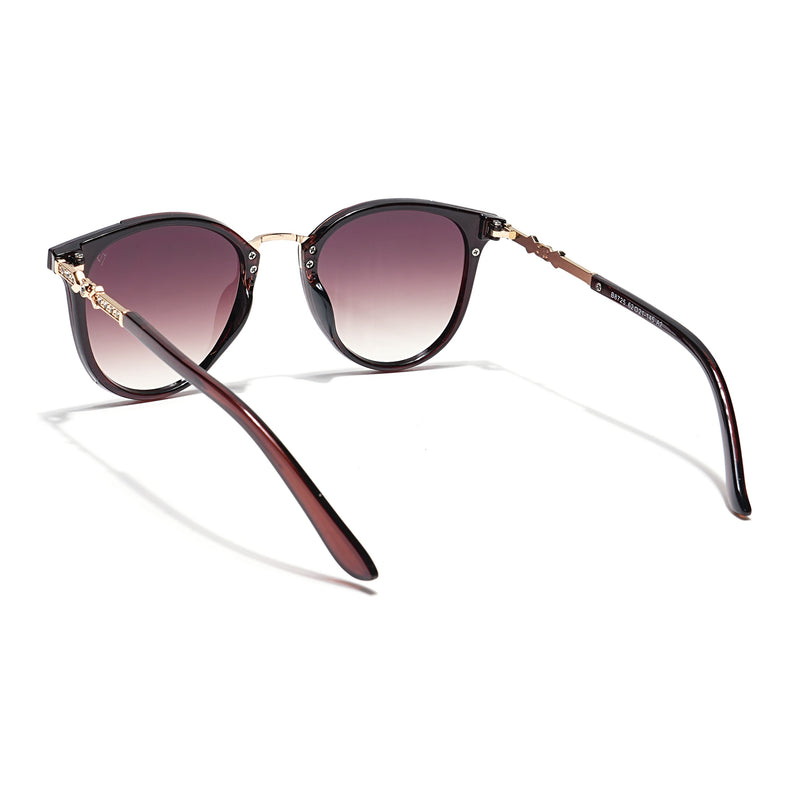 Vista | Cateye Sunglasses (Brown & Clear Lens | Dark Brown Frame - MG3188)