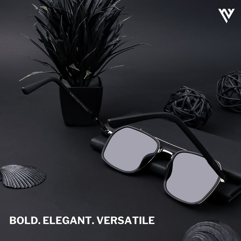 Black Polarized Wayfarer Sunglasses - PMG4208