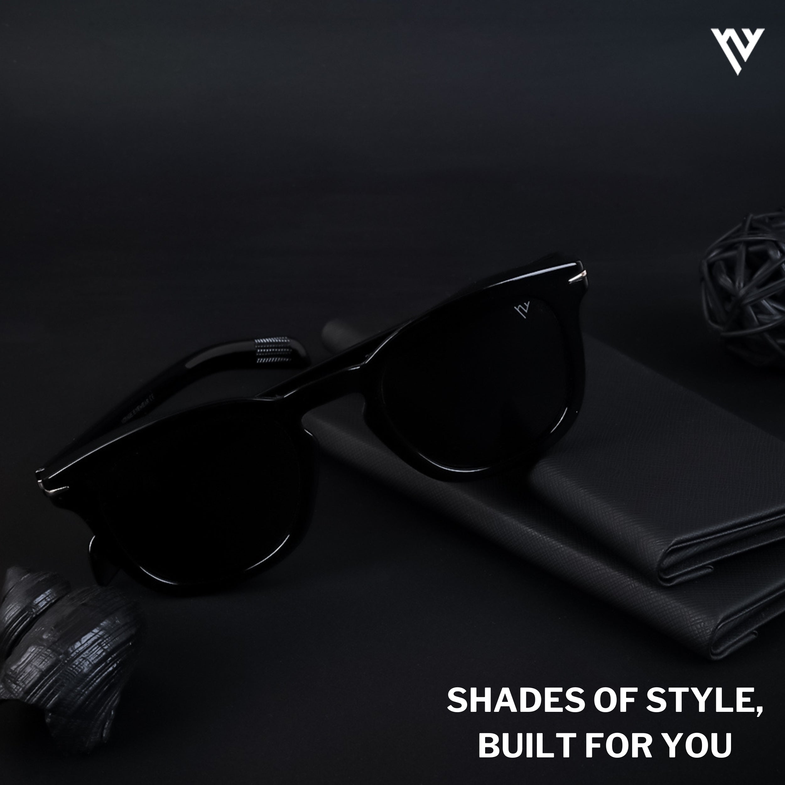 Galactic Glam | Black Polarized Wayfarer Sunglasses - PMG4189