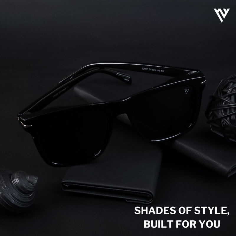 Black Polarized Wayfarer Sunglasses - PMG4186