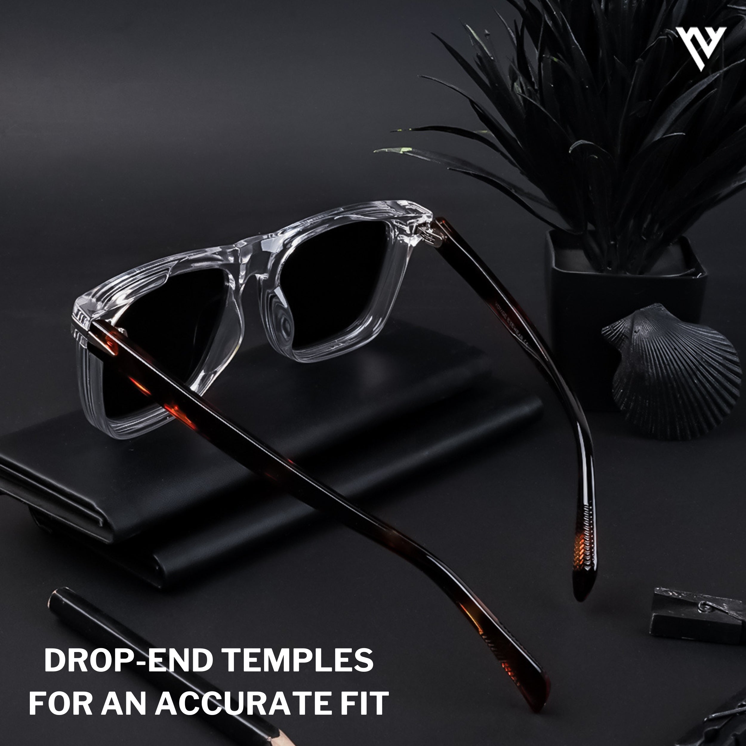 Voyage Exclusive Black Polarized Wayfarer Sunglasses for Men & Women - PMG4187