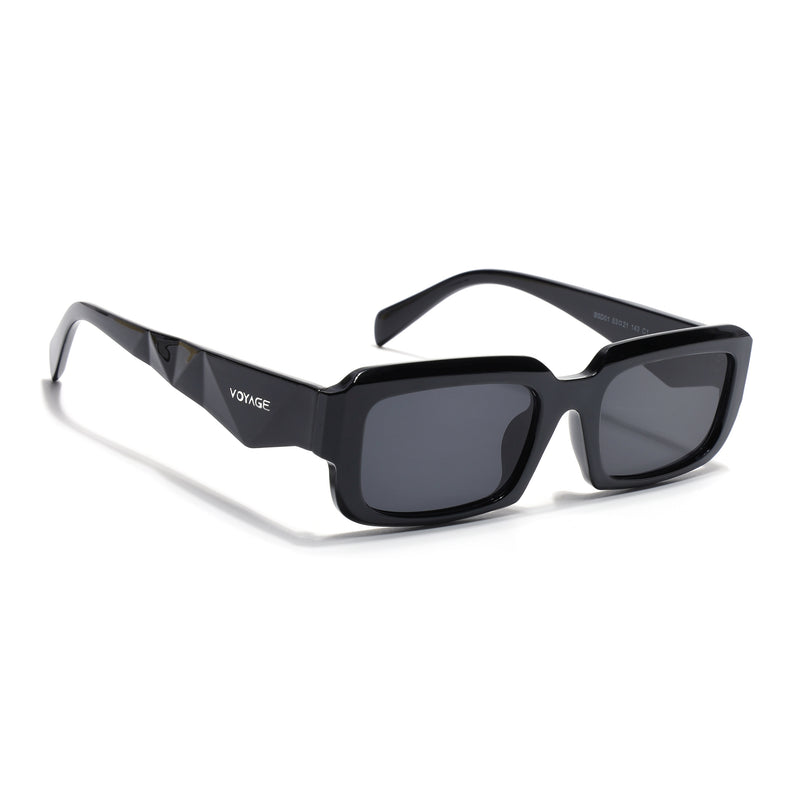 Nuvé | Black Rectangle Sunglasses | MG7344