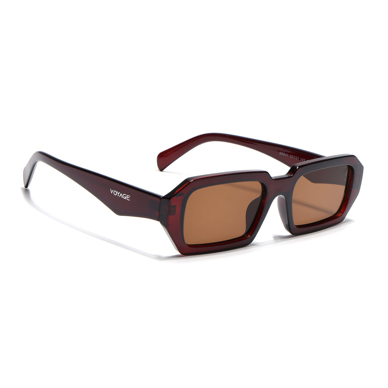 Nuvé | Brown Rectangle Sunglasses | MG7346