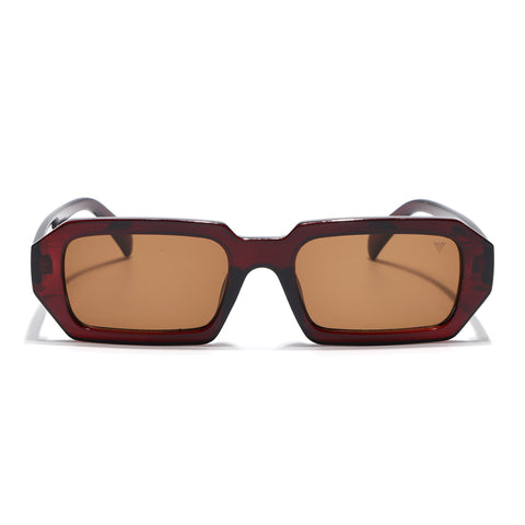 Nuvé | Brown Rectangle Sunglasses | MG7346