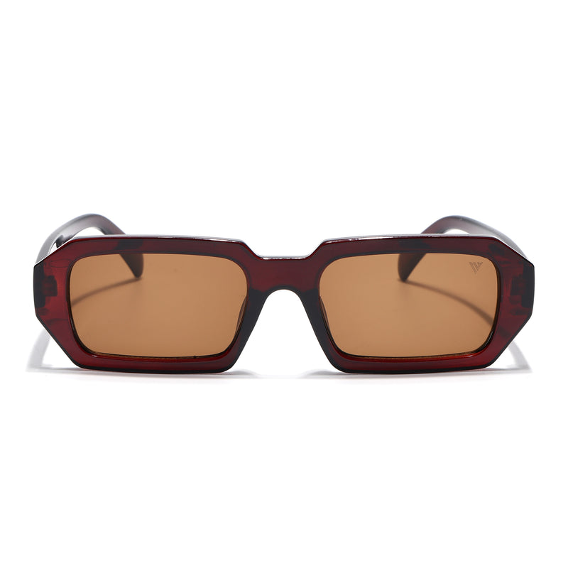 Nuvé | Brown Rectangle Sunglasses | MG7346