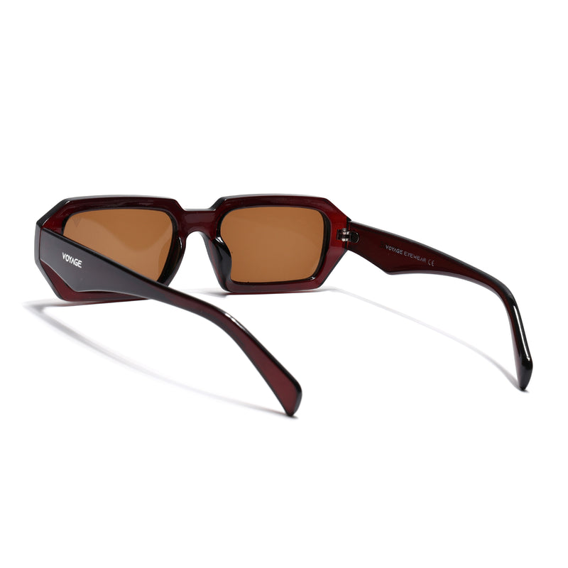 Nuvé | Brown Rectangle Sunglasses | MG7346