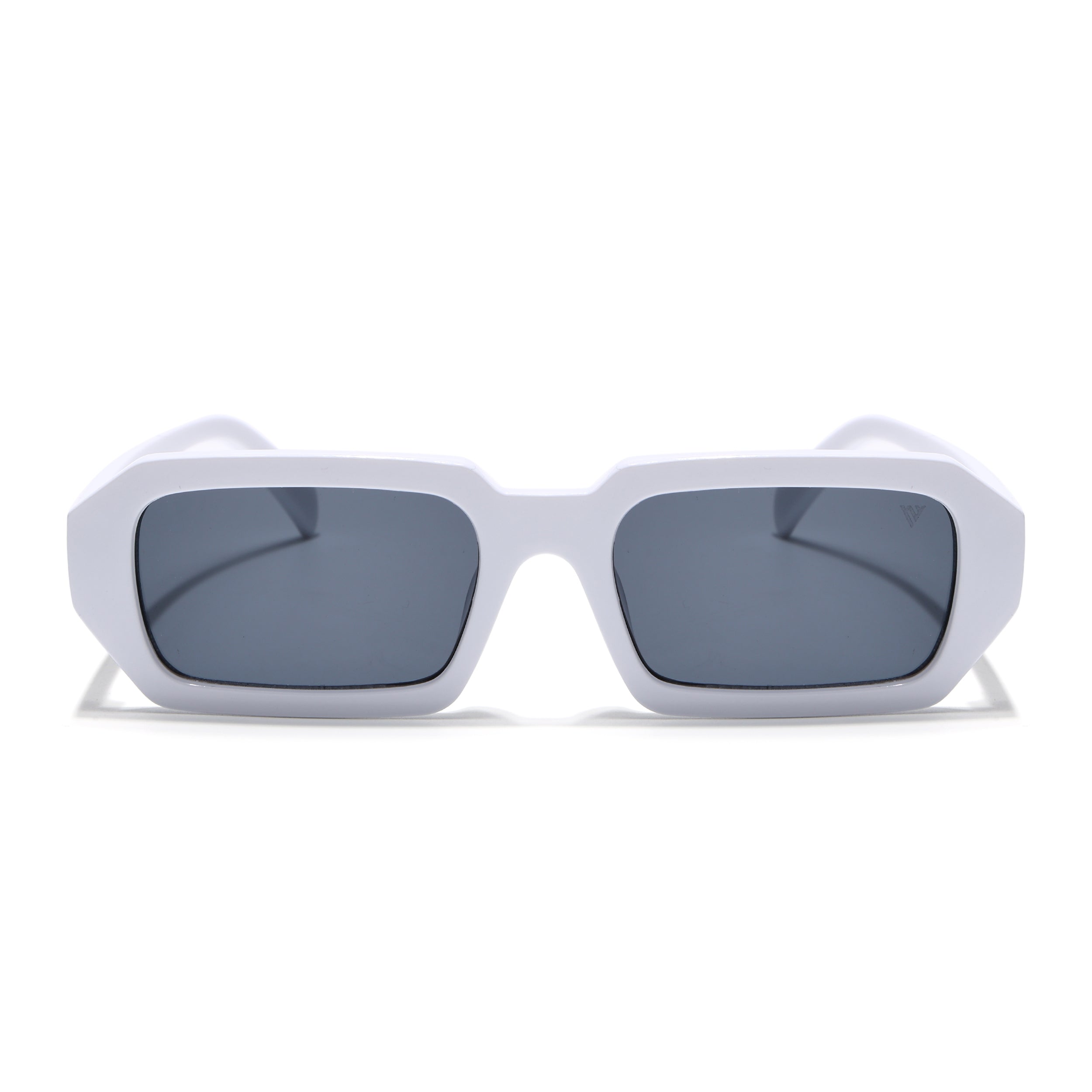 Rectangle Sunglasses for Men & Women (Grey Lens | White Frame - MG7348)