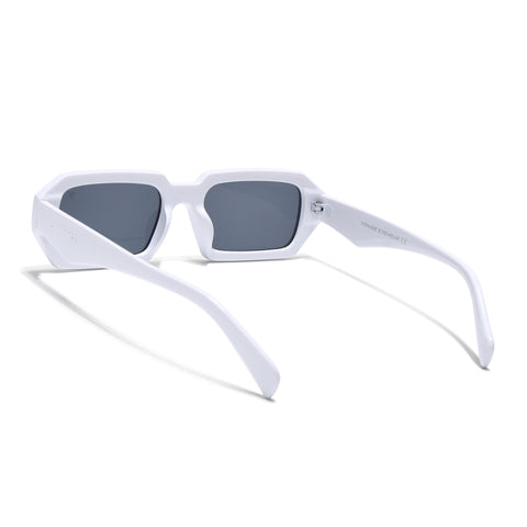 Nuvé | White Rectangle Sunglasses | MG7348