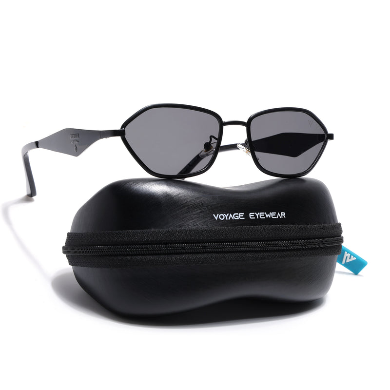 Oval Sunglasses (Black Lens | Black Frame - MG9146)