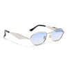 Oval Sunglasses (Blue & Clear Lens | Silver Frame - MG9147)