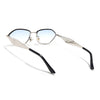 Oval Sunglasses (Blue & Clear Lens | Silver Frame - MG9147)