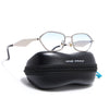 Oval Sunglasses (Blue & Clear Lens | Silver Frame - MG9147)