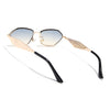 Oval Sunglasses (Grey & Brown Lens | Golden Frame - MG9148)