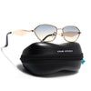 Oval Sunglasses (Grey & Brown Lens | Golden Frame - MG9148)