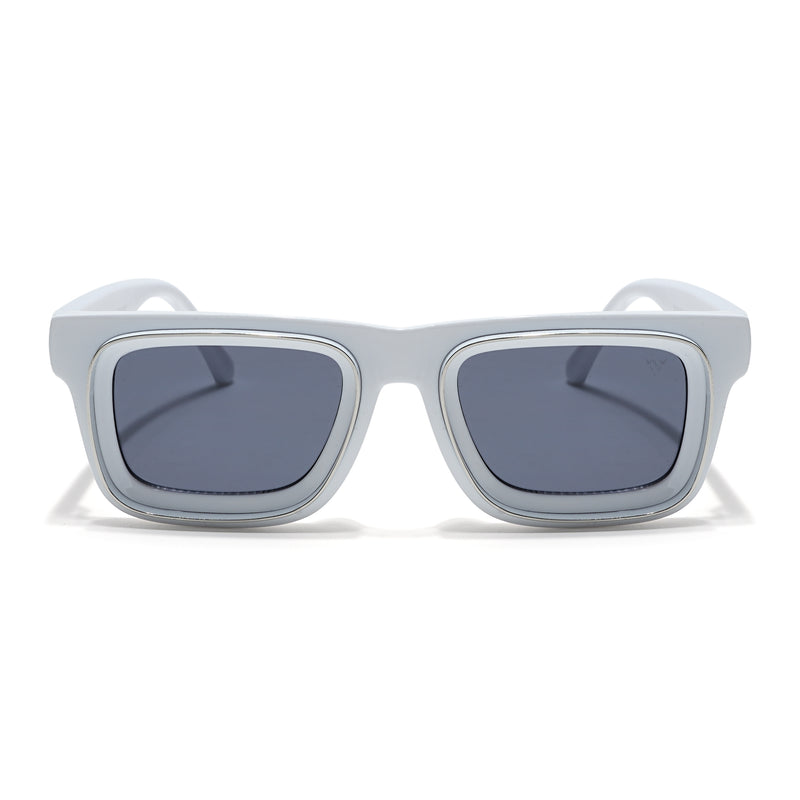 Smuggler | White & Silver Unisex Sunglasses | Black Lens - MG6425