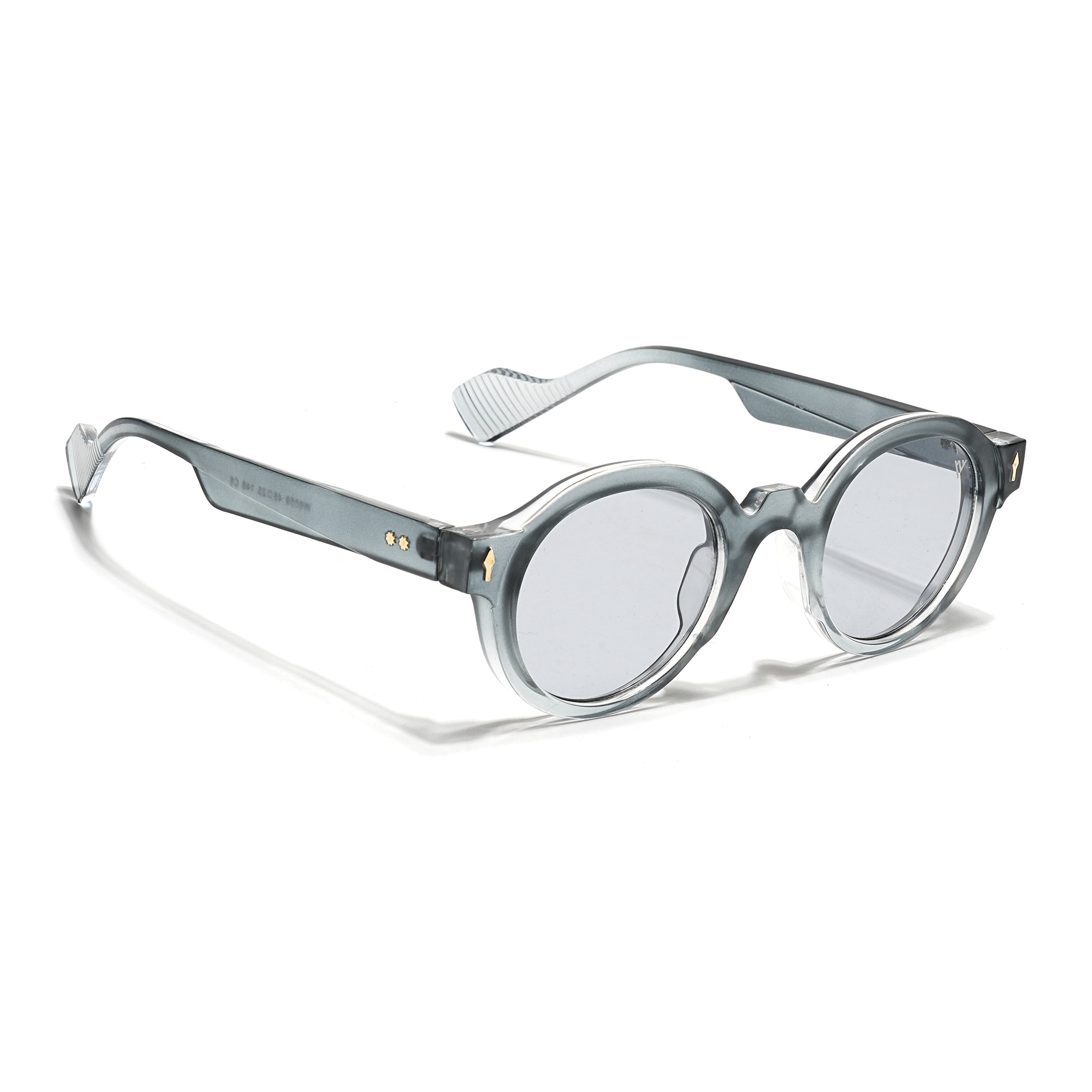 Round Sunglasses for Men & Women (Grey Lens | Transparent Grey Frame - MG7672)