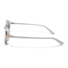 Oval Sunglasses (Light Blue Lens | Golden & White Frame - MG6349)