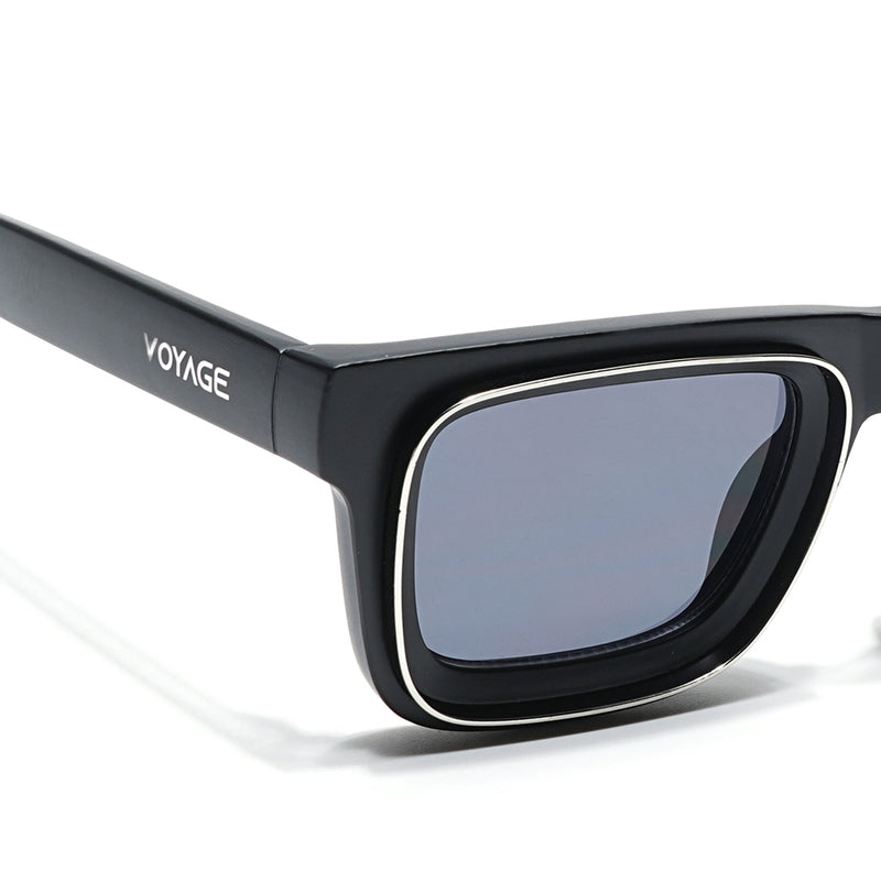 Smuggler | Matte Black & Silver Unisex Sunglasses | Black Lens - MG6421