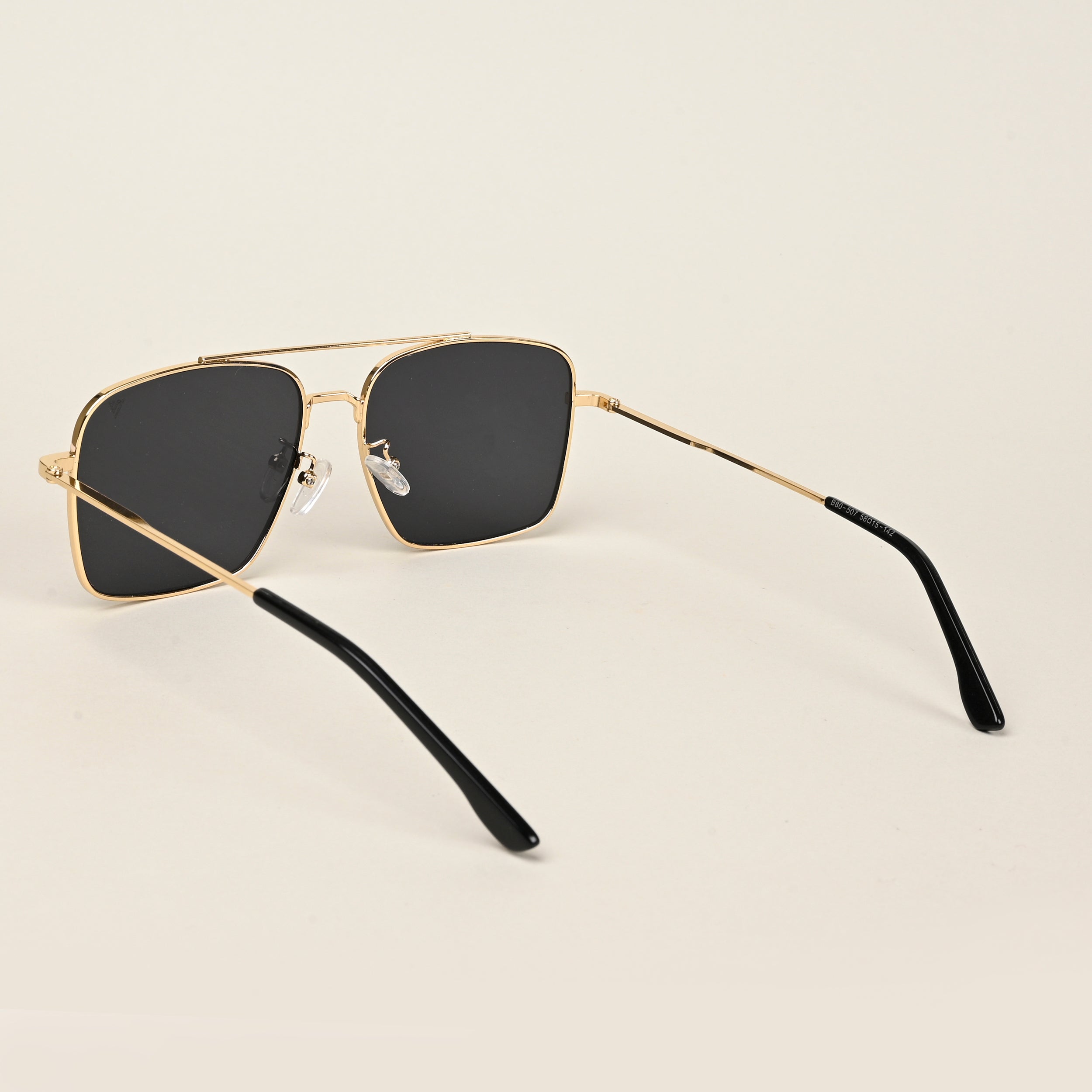 Voyage Aviator Sunglasses for Men & Women (Black Lens | Golden Frame - MG5178)