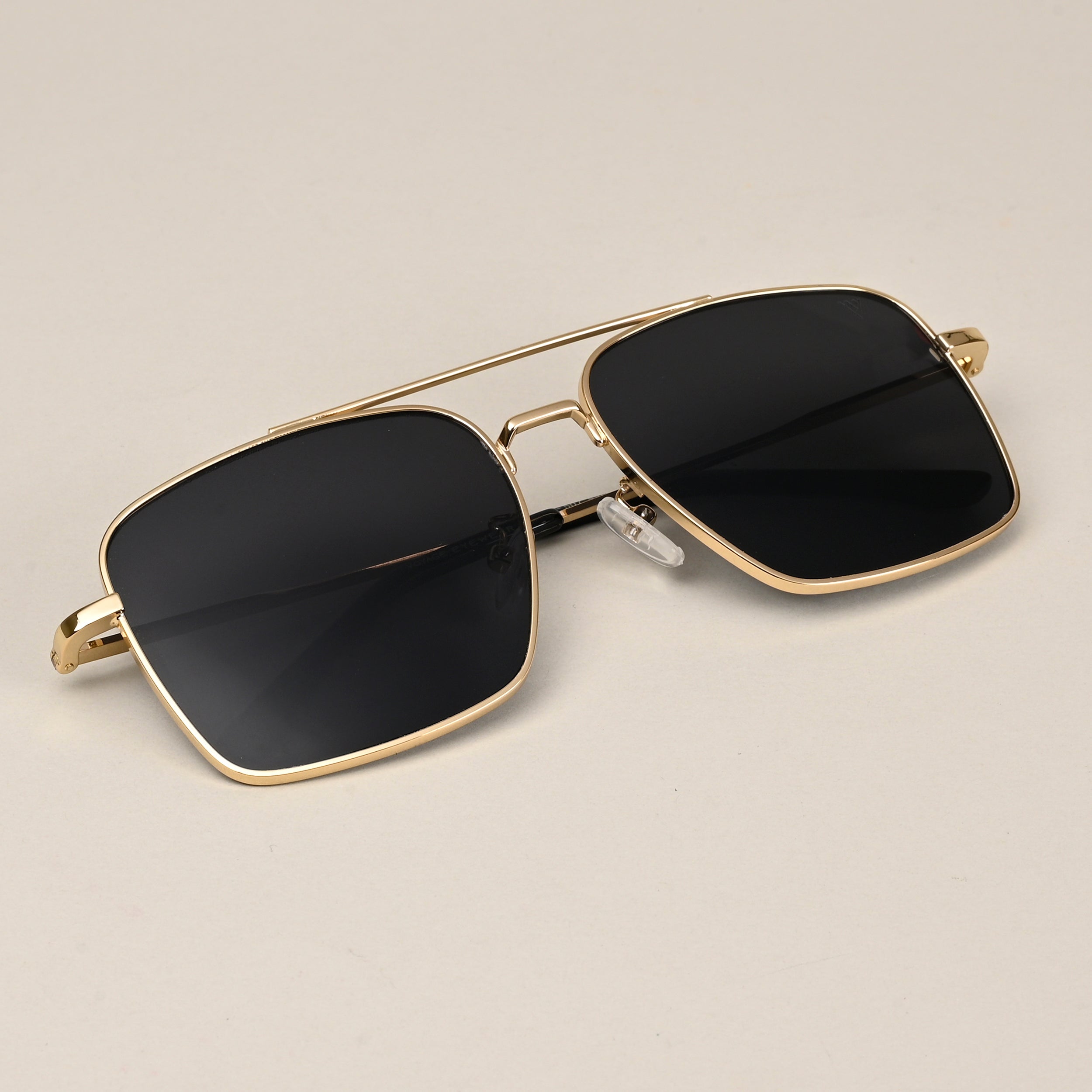 Voyage Aviator Sunglasses for Men & Women (Black Lens | Golden Frame - MG5178)