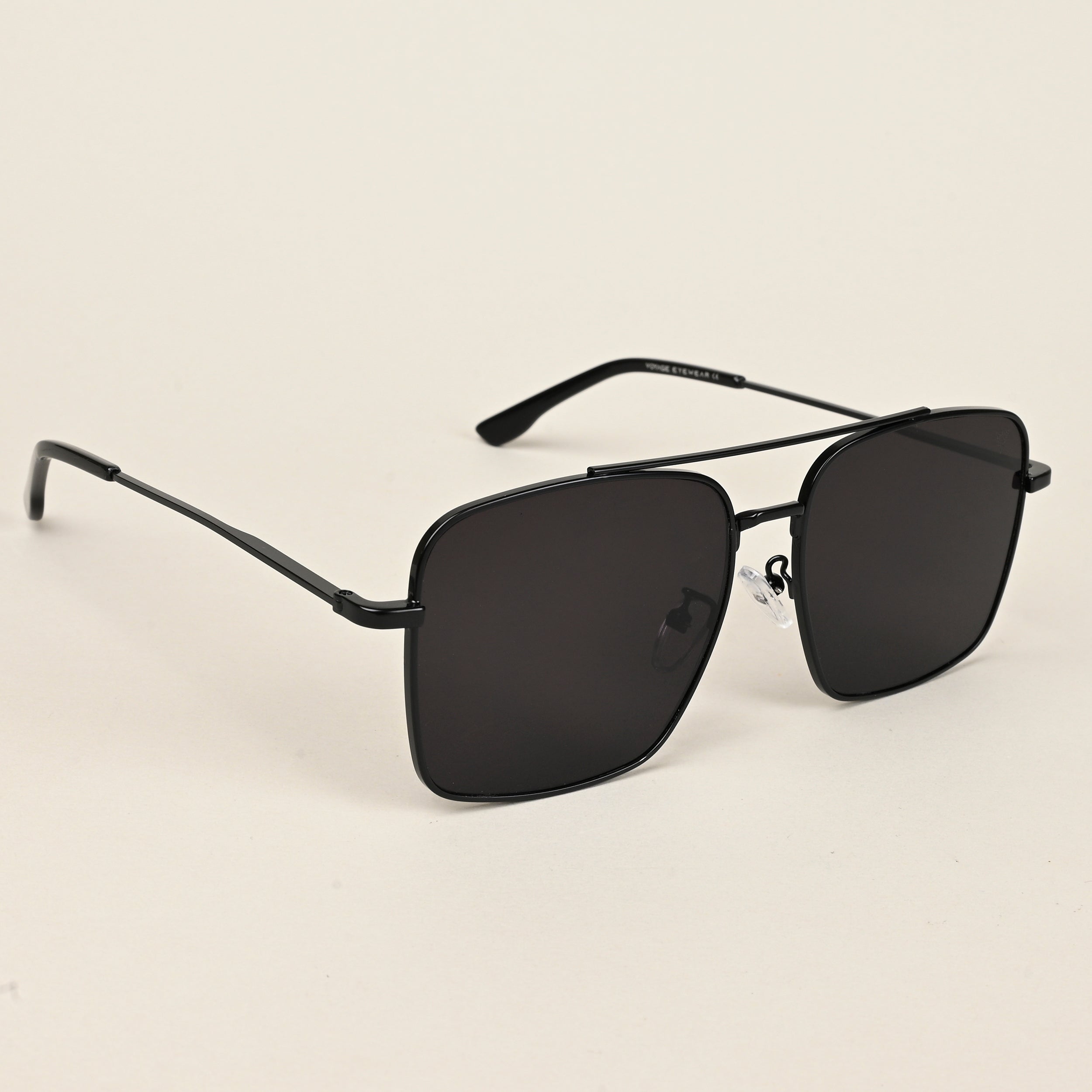 Voyage Aviator Sunglasses for Men & Women (Black Lens | Black Frame - MG5180)