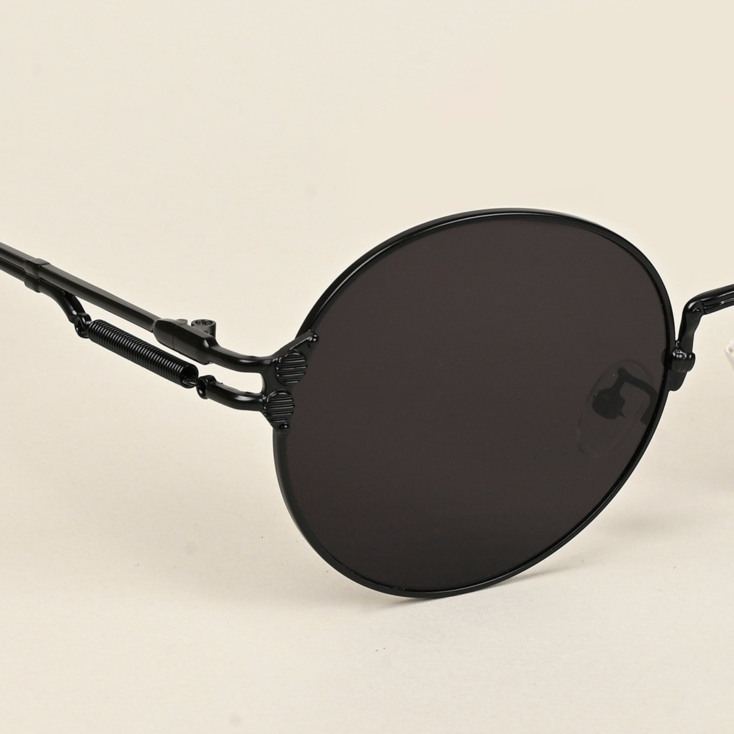 Voyage Round Sunglasses for Men & Women (Black Lens | Black Frame  - MG5187)