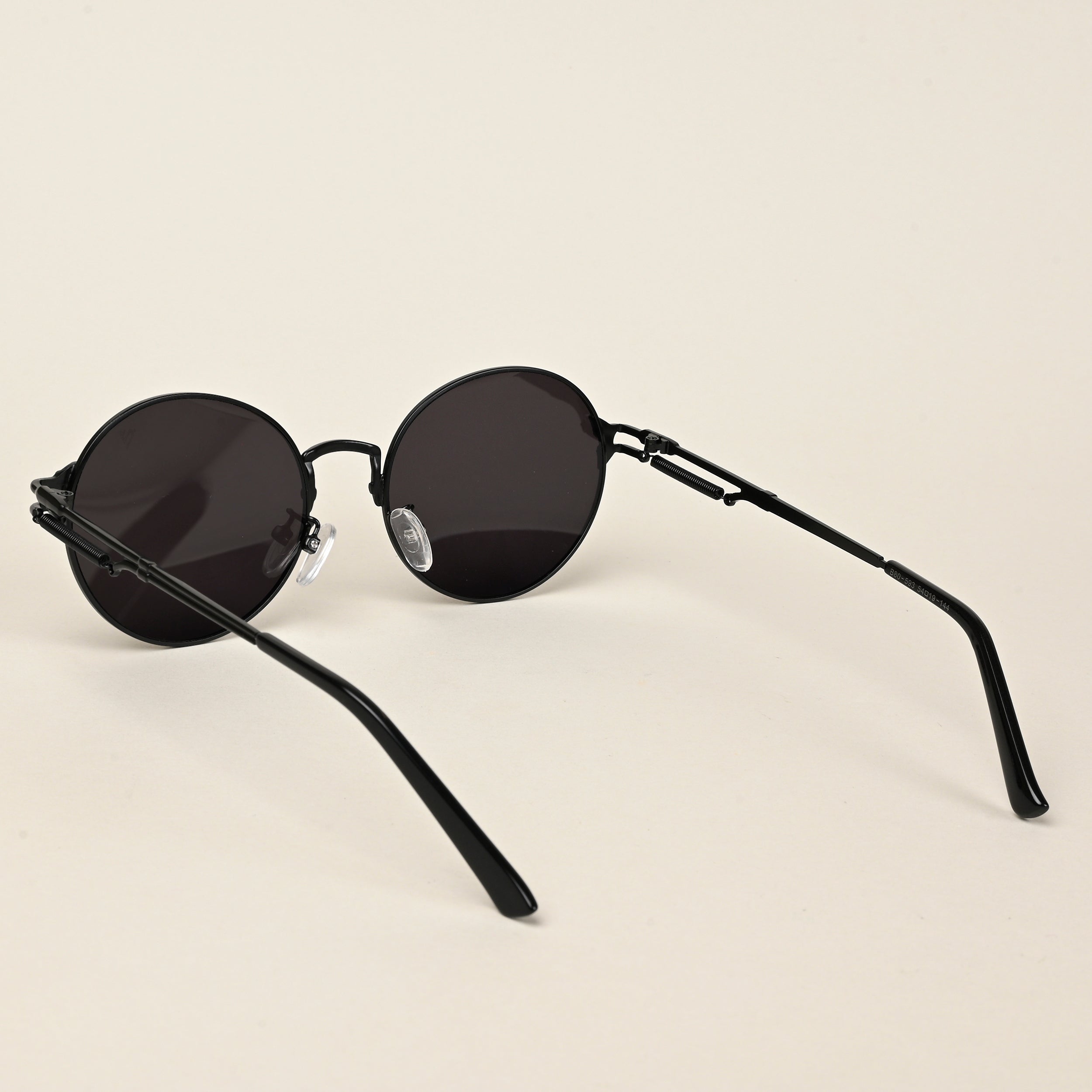 Voyage Round Sunglasses for Men & Women (Black Lens | Black Frame  - MG5187)