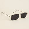 Rectangle Sunglasses (Black Lens | Silver Frame  - MG5192)